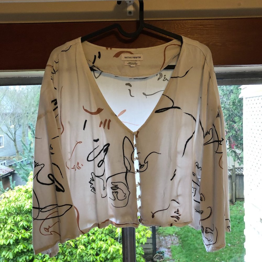 Native Youth Abstract cropped shirt